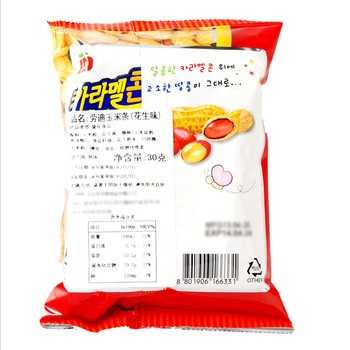 韩国 劳迪玉米条花生味30g